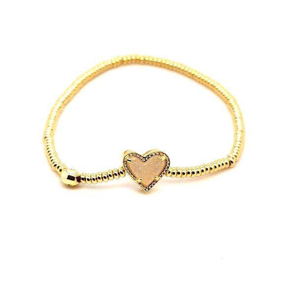 Kendra Scott Druzy Heart Stretch Bracelet - Picture 1 of 8